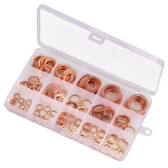 150x Copper Crush Washer Gasket Set Flat Ring Seal Assortment Kit For M5-M22 Kit
