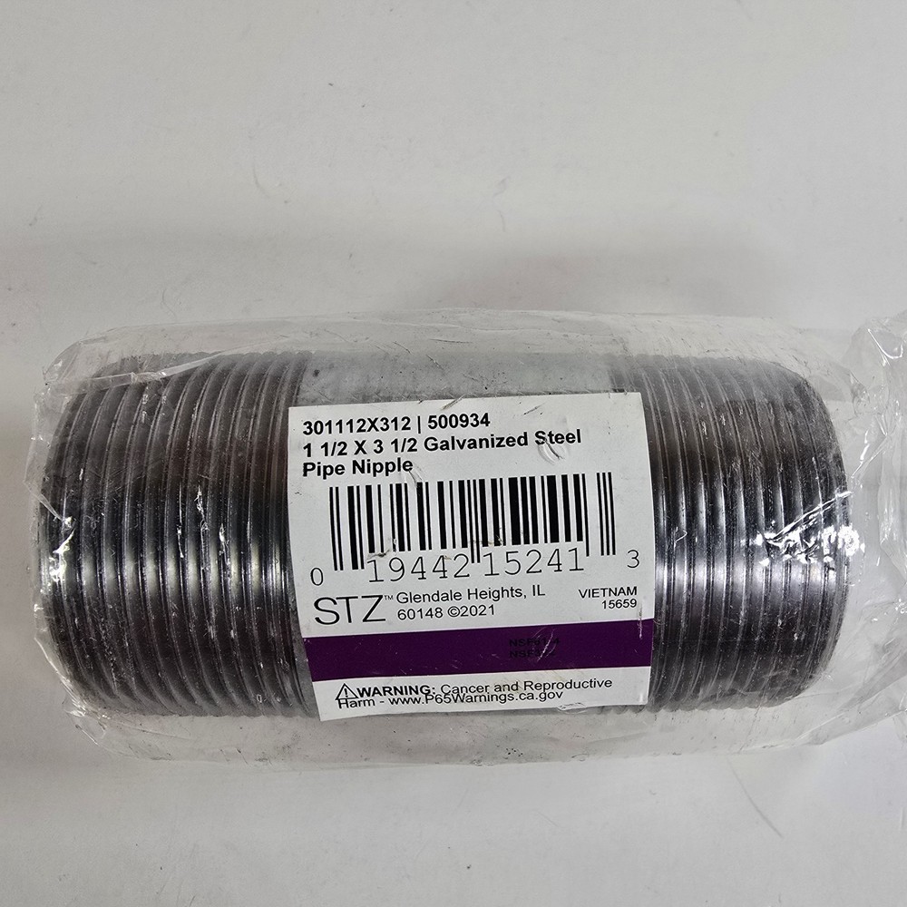 STZ 301 Galvanized Steel Pipe Nipple 1-1/2″ X 3-1/2 500934