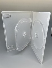 SALE! 3 PCS NEW 14MM Double (2) DVD Case With Swing Tray, Sleeve, Frosty Clear