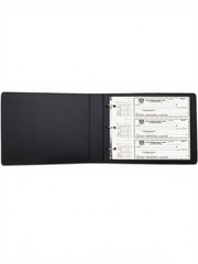 Compact 3-Ring Check Binder for Deskbook Checks, Vegan Leather Cover, 9″x11.25