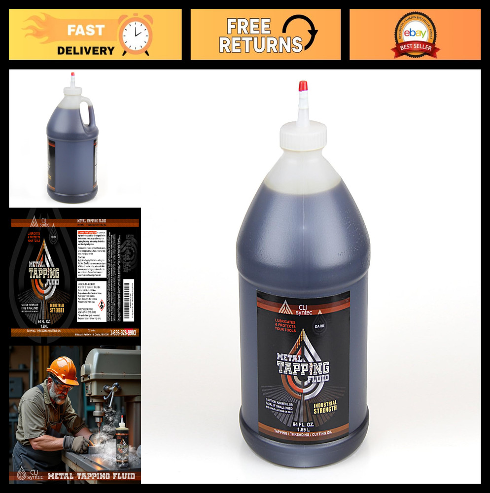 Industrial Strength Metal Tapping Fluid & Cutting Oil – 64 FL OZ for Drilling &