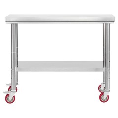 VEVOR Stainless Steel Table 24 x 35.4 in Kitchen Prep Table with Wheels