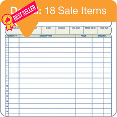 Adams Sales Order Book, 2-Part, 5-9/16 x 8-7/16 Inches, White/Canary