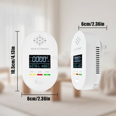 Portable 4-in-1 CO Detector with Smoke & Natural Gas, Plug-in Safety Alarm