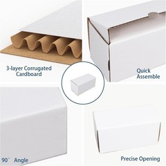 Self-Locking 100 Count White Shipping Boxes – Ideal for Small Business Shipping