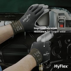 Ansell HYFLEX 11-600 Light Duty Nylon Industrial Gloves w/Palm Coating for Metal