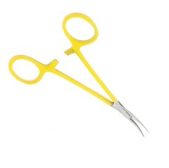 Premium Kelly Hemostat Forceps 5.5″ Curved “Fine” Locking Handle “Yellow” Color