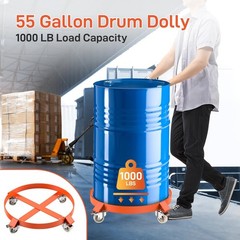 55 Gal Drum Dolly Heavy Duty Barrel Cart 1000/1250lbs with Swivel Casters Steel