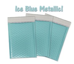 Aqua ICE BLUE Metallic Bubble Mailers 4×8, 8×12, 6×10, 9×13 NEW Padded Envelopes