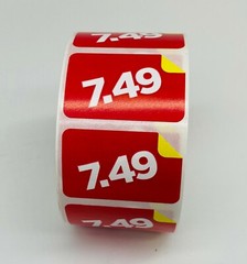 2 Rolls of 1000 1.5″x1″ $7.49 Product Price Point Red & Yellow Labels Stickers