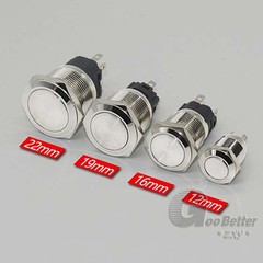 12mm LED ON OFF Waterproof Stainless Steel Momentary Push Button Power Switch