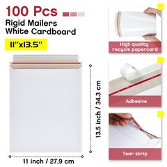 Affrolling 100 Pcs 11 x 13.5 Inch Rigid Photo Mailers with Self-adhesive Card…