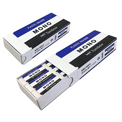 Tombow Jha061 Mono Box Pe01A Eraser Pack Of 18 Plastic Eraser 18Pcs