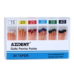 120pcs/pack AZDENT Dental Endo Gutta Percha Points Taper 0.02/0.04/0.06 15#-40#
