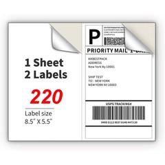 Labels Premium Mailing Shipping 8.5×5.5 Half-Sheet Self Adhesive 110 -13200 USA