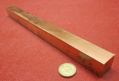 110 Copper Square Bar H02, 1.0″ Thick x 1.0″ Wide x 1 Ft Length