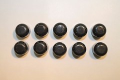 Military Web Strap End Tip, 1 1/2″ Mil-Spec Webbing Ball Tip, Black. Lot of 10