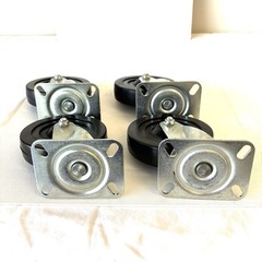 Casters: 4 4.5″ Heavy Duty Phenolic Wheels Swivel Top Plate Set Lot New