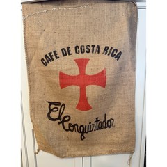 Jute Burlap Coffee Bag Sack Cafe de Costa Rica El Conquistador JL
