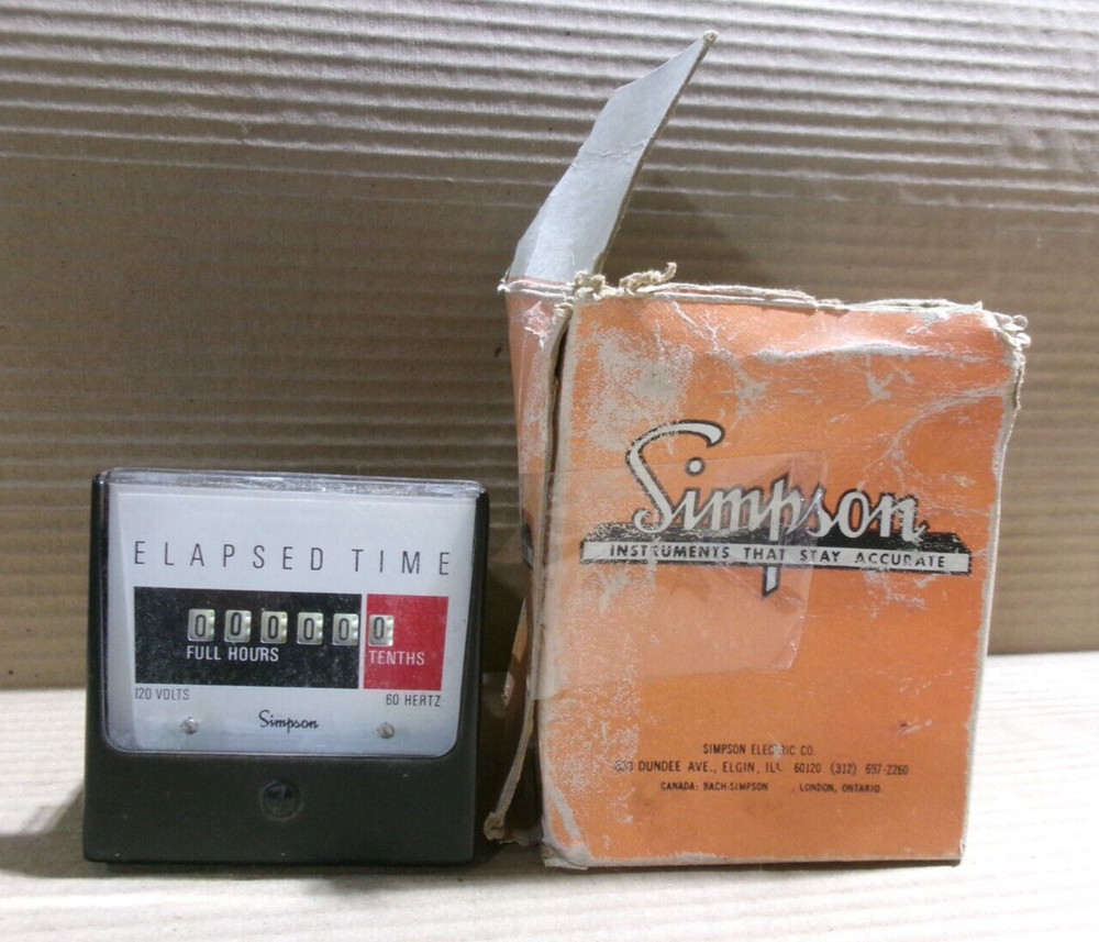 NEW SIMPSON 1357-ET ELAPSED TIME METER AC 120V 60HZ