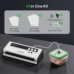 FRESKO Vacuum Sealer Machine with Automatic Bag Detection, Double Heat Seal/kit