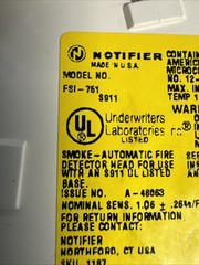 NOTIFIER FSI-751 ION HEAD DETECTOR ADDRESSABLE HEAD FREE SHIPPING !!!