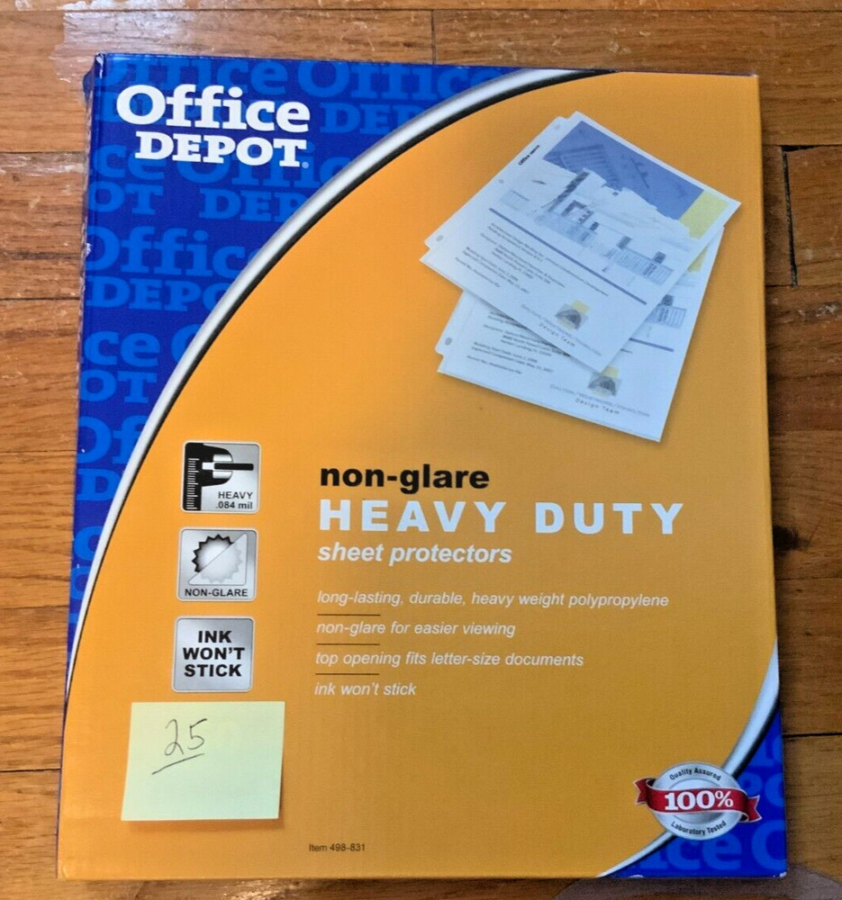 Office Depot Top-Loading Sheet Protectors, Heavy Duty, Non-Glare, 25-Count