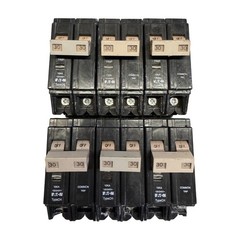 LOT OF 6 Eaton CHF230 Type CHF 30A 2-Pole 120/240V Circuit Breaker Common Trip