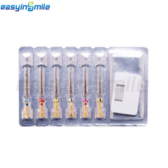 6 pcs Dental Endodontic files Pro Gold Taper NITI Rotary Files Motor Tip 25MM SX
