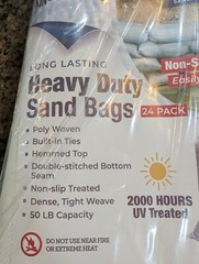 NEW! Heavy Duty Sand Bags (24 Pack) Poly Woven – 14in x 25in- Holds up to 50 lbs