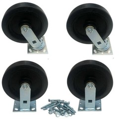 Rubbermaid 4436L8 Complete 4 Wheel Kit 2 Rigid + 2 Swivel 8″ Casters + Hardware