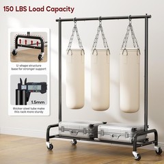 Heavy Duty Metal Clothing Rack 43W Rollers for Coats Shirts Dress Storage