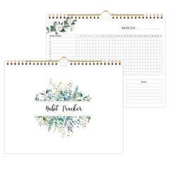 Habit Tracker Calendar – 12 Months Undated Daily Planner, 8″x10″, Weekly & Mo…