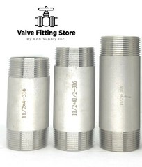 1-1/2″ inch Long PIPE NIPPLE NPT Stainless Steel 316 ALL Length Barrel Nipple