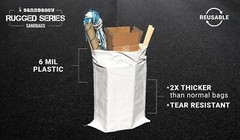 (5) Contractor Bags – 6 Mil – 31″ x 45″ – Garbage Dumpster Bag Trash Sandbags