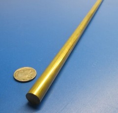 360 Brass Rod 1/2″ (.500″) Diameter x 24.0″ Length