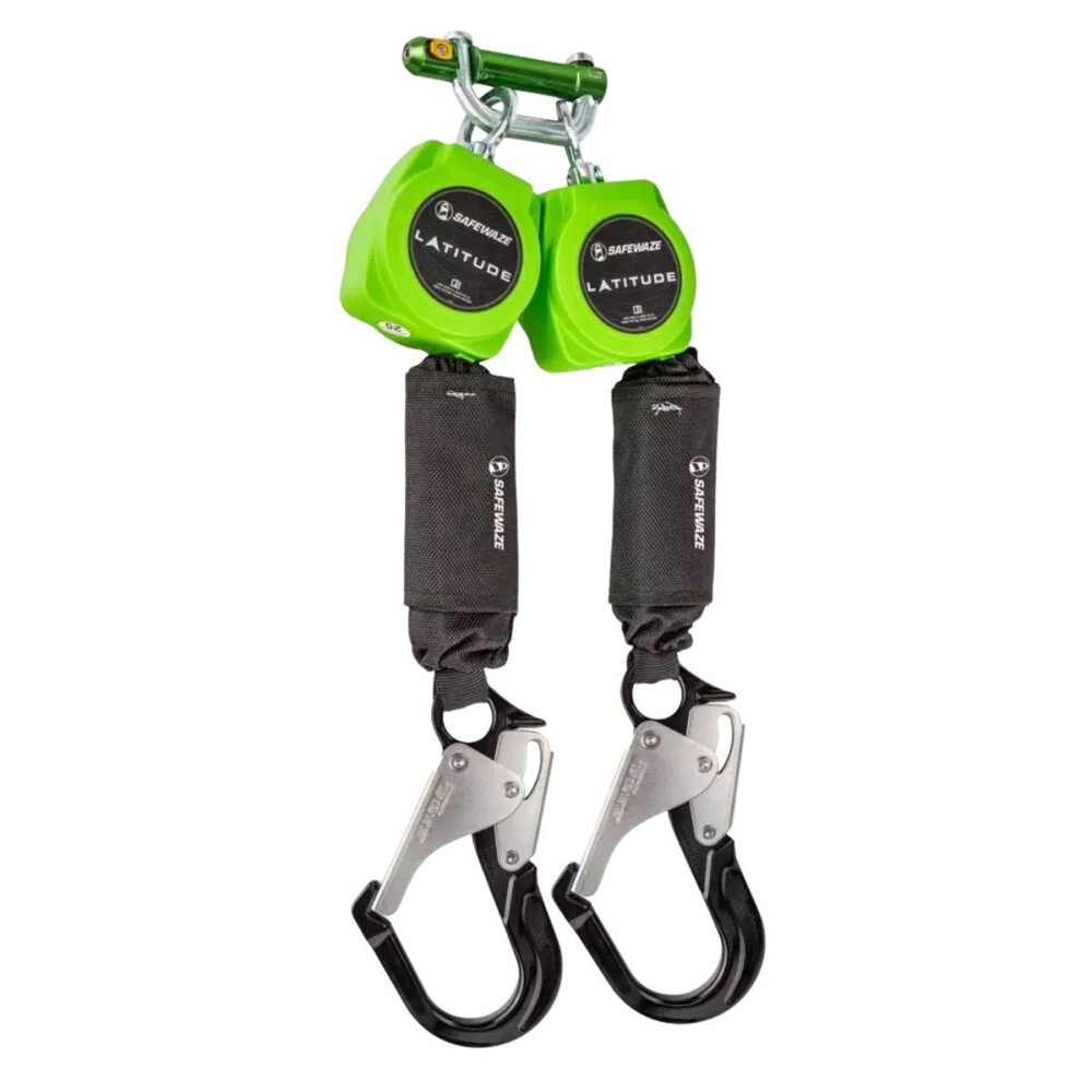 Safewaze 6′ Dual Leg Self Retracting Lifeline w/ Aluminum Rebar Hooks & Bracket