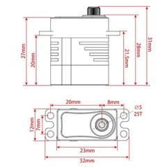 Coreless RC Micro Servo High Torque 8.5KG 6–8.4V for SCX24 TRX4M 1/24 1/18 Metal