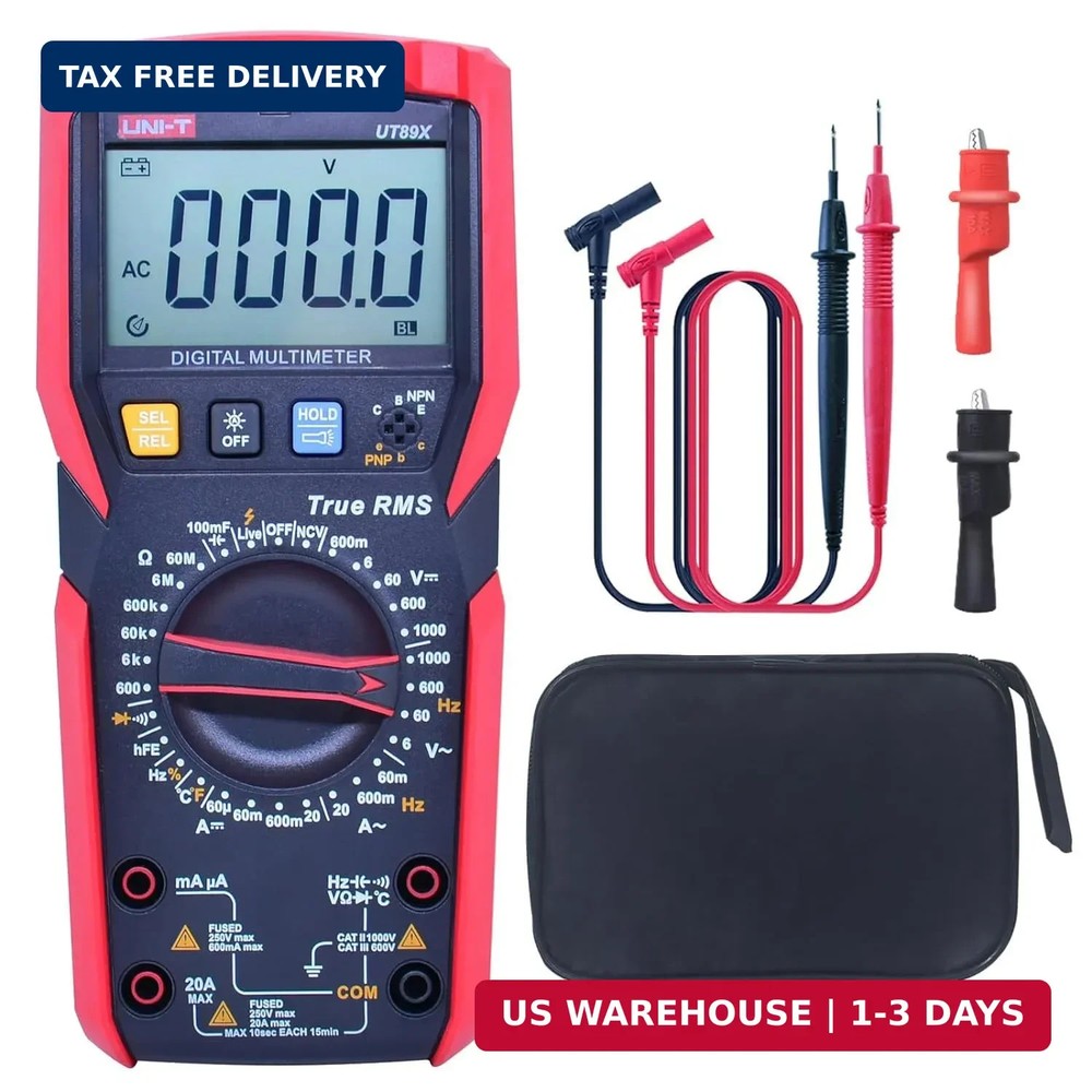 UNI-T UT89X Digital Multimeter Tester, TRMS 6000 Counts AC DC 1000V Multimetro V