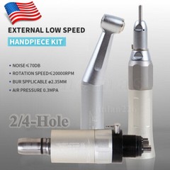 NSK Style Dental Slow Low Speed Handpiece Straight Contra Angle Air Motor 4Holes