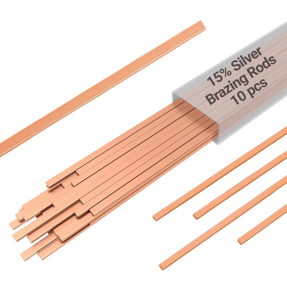 15% Silver Brazing Rods AWS BCuP-5 10 Sticks Solder Length-10 Inch
