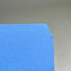 SMEAD (100 PACK) Color File Folders W/ Reinforcement Tabs 1/3 Cut Blue 12034