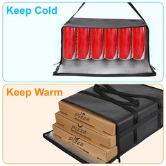 Insulated Pizza Delivery Bag Carry Hot Cool 20″ Food Delivery Waterproof Zippers