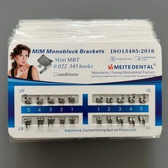 20 Sets Dental Metal Brackets MIM Monoblock Mini MBT 022 345 hooks Mesh Base