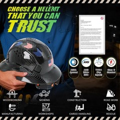 Hardhats size range from 53-63cm/ 20.86-24.80 inch, Bright Black Carbon…