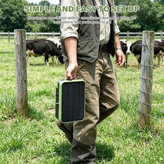 0.5J 10Mile Solar Power Fence Charger 5.5W Electric Fence Energizer Livestock US