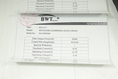 2X BWT K915FB2RN-20.00W Laser Fiber Optical Cable Diode 20W/915nm