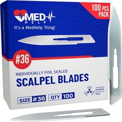 100 Sterile Disposable Scalpel Blades Size 36 for Medical and Craft Use