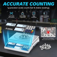 VEMOKO Industrial Counting Scale for Small Parts – 30kg/66lb Digital Gram Scale