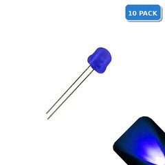 10 x LED 5mm / 4.8mm Blue Diffused Ultra Bright Straw Hat LEDs Light Plane Car